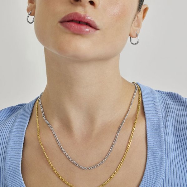 Halsband - Luxenter - Desay - Rodinerad - 60 cm - Silverfärgad Silver