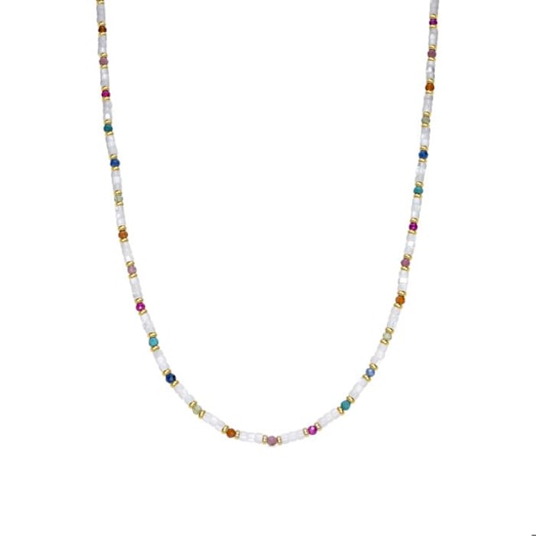 Halsband - Luxenter - Xolau - Vit pärlemor - 18k guld - 42 cm + 3 cm förlängning