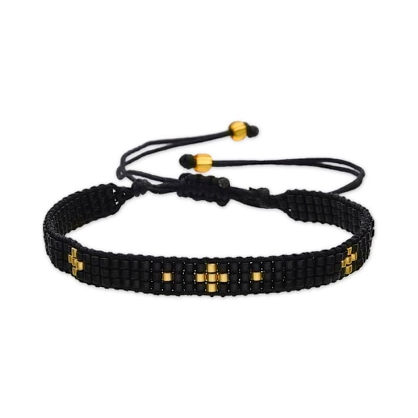 Armband - Luxenter - Sagruk - Svart kristall - 18k-guldpläterad - Justerbar 6mm Svart