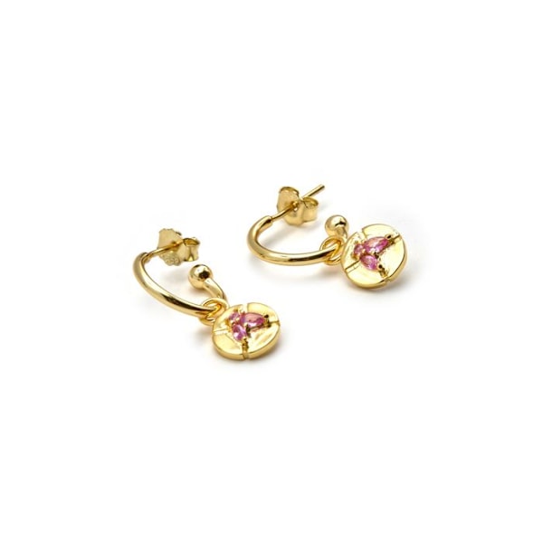 Øreringe - Luxenter - Ufore - Argent 925 - Rosa zircon - Guld 18k