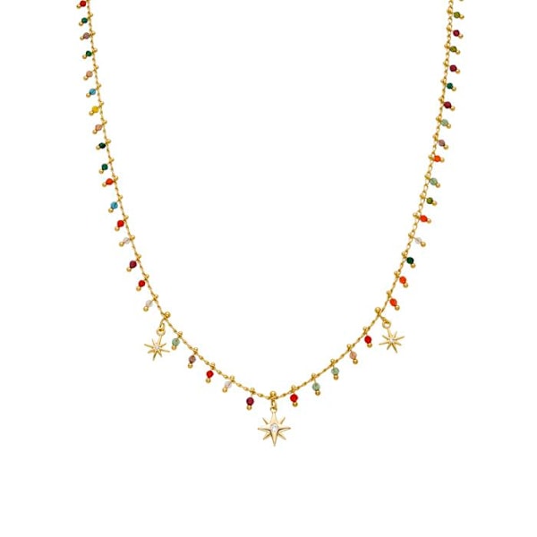 Collier - Luxenter - Huin - Hopea 925 - Keltakulta 18k - Monivärinen kristalli Flerfärgad