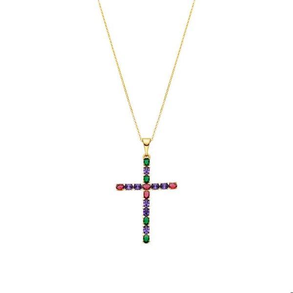 Collier - Luxenter - Serox - Guld 18 karat - Multifarvet zirkon - 42 cm Flerfärgad
