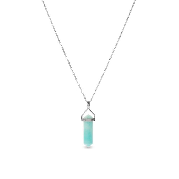 Halsband - Luxenter - Amazonit - Argent 925 - Rhodiumpläterad - 42 cm