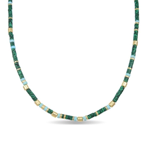 Collier - Luxenter - Ihun - Argent 925 - Malakit - Guld 18K Grön
