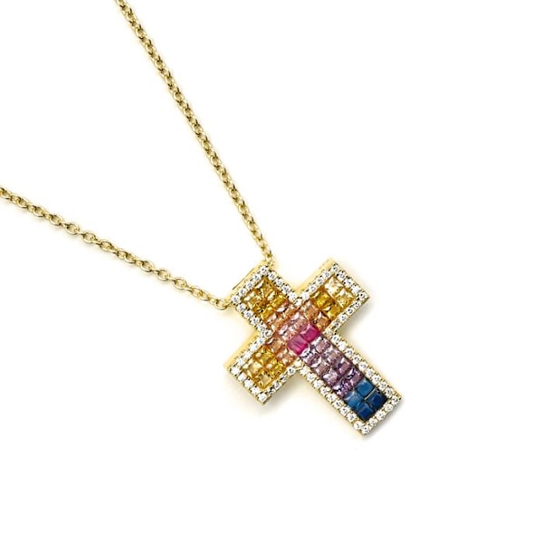Collier - Luxenter - Bhaime - Argent 925 - Multicolore zircon - Guld 18k Flerfärgad