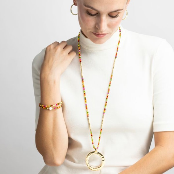 Kaulaketju - Luxenter - Miota - Ruusukvartsi - 18k kulta - Pituus 80 cm + 5 cm Rosa