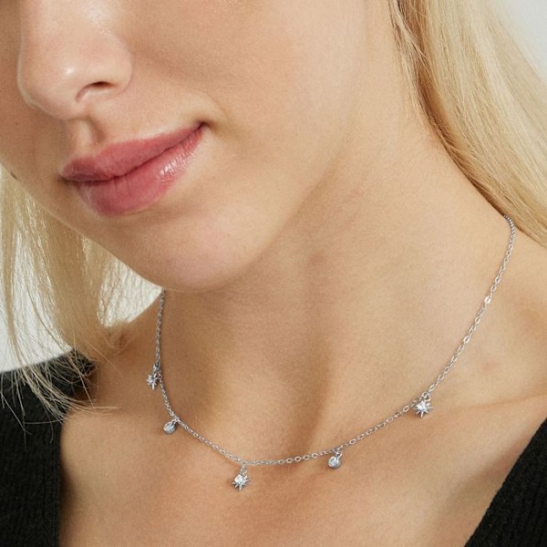 Collier - Luxenter - Olzal - Zircone brillant - Rhodiumsbelagt - Sølvfarvet