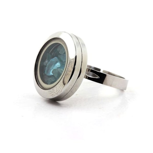 Kivet ja mineraalit. Raw Paraiba Apatite sormus. Säädettävä koko.
