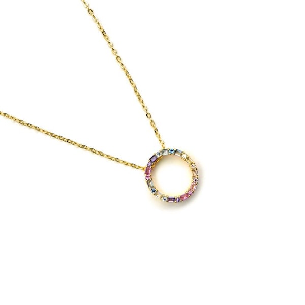 Collier - Luxenter - Hrius - Argent 925 - Multicolor zirkon - Guld 18k Flerfärgad
