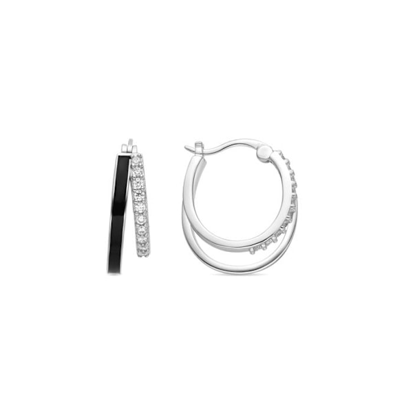 Örhängen - Luxenter - Dersa - Silver 925 - Svart lack - Rhodiumplätering Svart