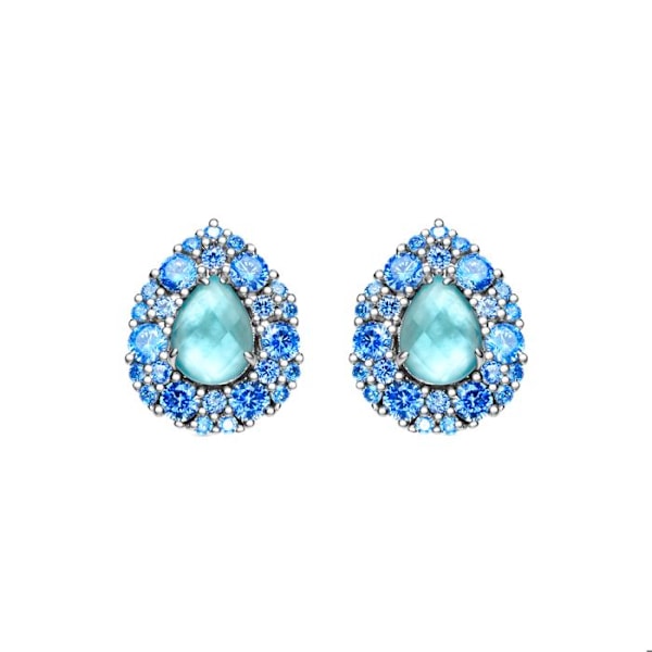 Örhängen - Luxenter - Diyi - Silver 925 - Saphir zircon - Rhodiumpläterad