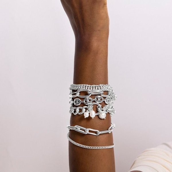 Armbånd - Luxenter - Delsa - Færdig i rhodium - 20 cm - Sølvfarvet