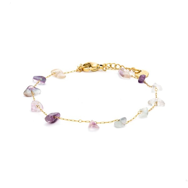 Armbånd - Luxenter - Bidain - 18 karat guld - Multifarvet naturlig sten - 16 cm + 3 cm forlængelse Flerfärgad