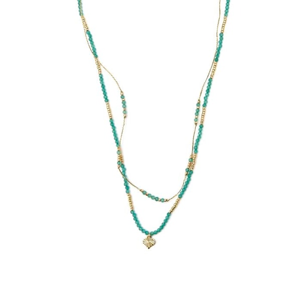 Collier - Luxenter - Talorce - Argent 925 - Guld 18k - Grön Kristall