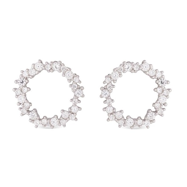 Boucles d'oreilles i 925 sølv fra Luxenter med glitrende zirkoner belagt med rhodium - Thilak