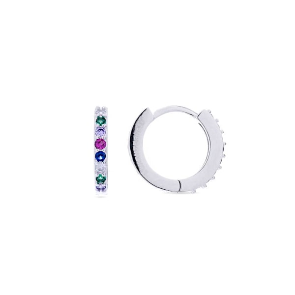 Örhängen - Luxenter - Valarys - Silver 925 - Flerfärgad zirkon - Rhodiumpläterad