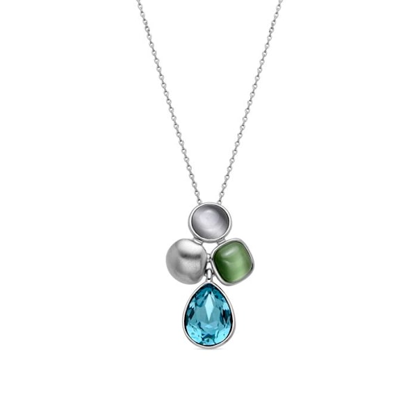 Collier - Luxenter - Vargae - Blå kristall - Rhodiumpläterad - 42 cm + 3 cm förlängning Blå