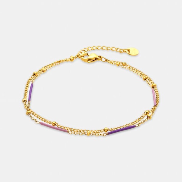 Armband - Luxenter - Lueo - Multi-färgad lack - 18 karat guld - 16 cm + 3 cm förlängning Flerfärgad