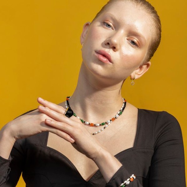 Halsband - Luxenter - Coepil - Guld 18k - Onyx - 42 cm + 3 cm förlängning