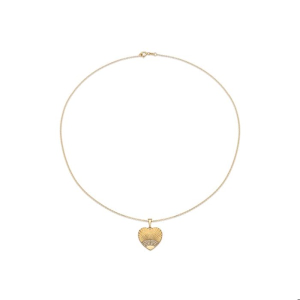 Kæde - Luxenter - Emmu - Guld 18k - Hvid zirkon - 42 cm gyllene