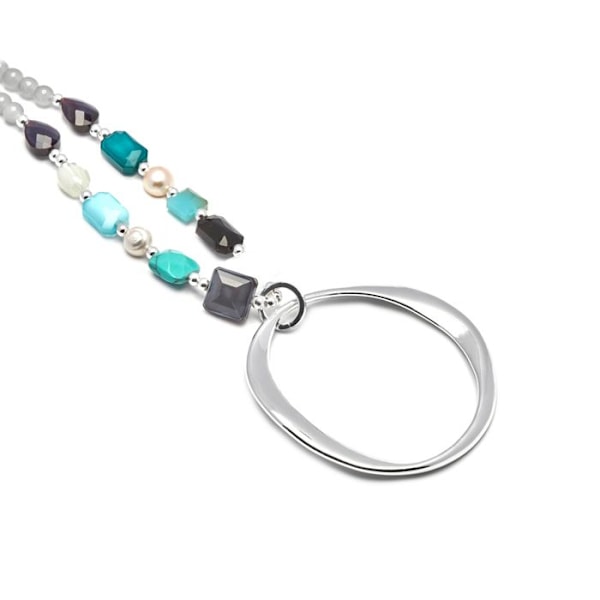 Halsband - Miyou - Afrika - Flerfärgad kristall - 18k guld - 85 cm + 3 cm förlängning Flerfärgad