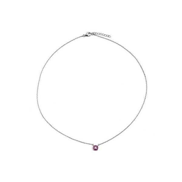 Collier - Luxenter - Siankho - Argent 925 - Zircone rose - 42 cm + 3,5 cm forlængelse Rosa