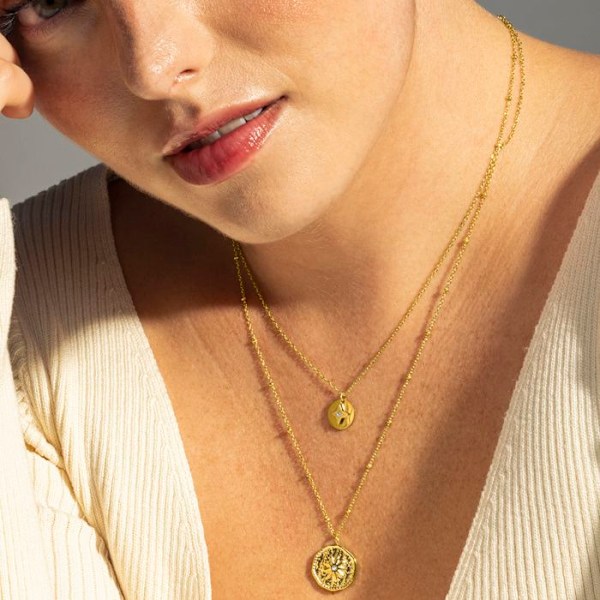 Collier - Luxenter - Issy - Guld 18 karat - Zirkonia - Justerbar kæde