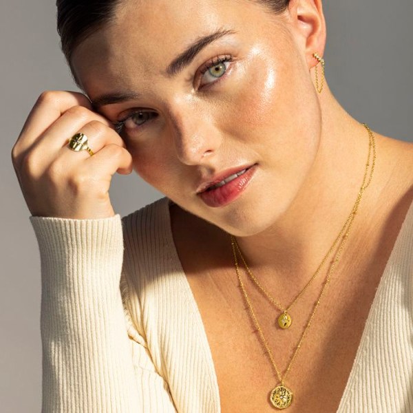 Collier - Luxenter - Issy - Guld 18 karat - Zirkonia - Justerbar kæde
