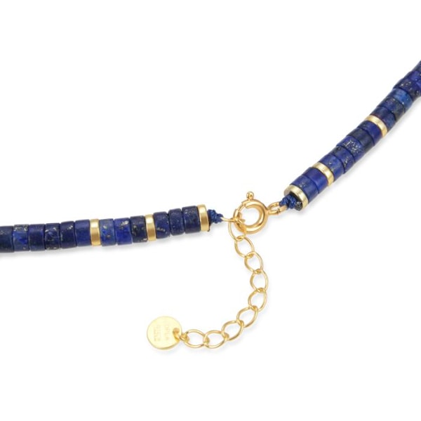 Collier Luxenter i 925 sølv med naturlig Lapis Lazuli færdig i 18K guld - Ihun