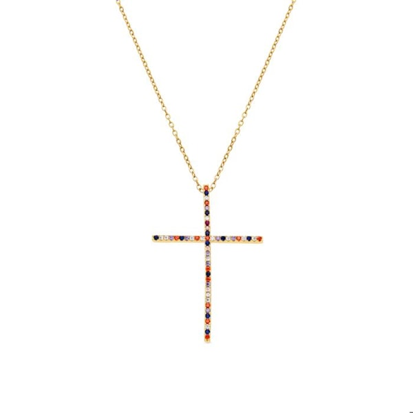 Collier Luxenter med multicolore zircon finition i 18K guld - Irend Flerfärgad