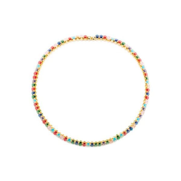 Collier - Luxenter - Nex - Multifarvet krystal - 18k guld - 10 cm Flerfärgad