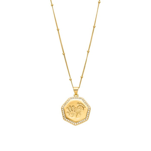 Halsband med hänge - Luxenter - Niasy - Silver 925 - Guld 18K - Glittrande zirkon