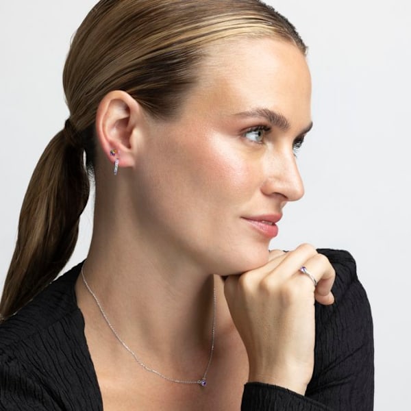 Bague Luxenter i 925 sølv med rhodineret ametyst zirkon - Otieno lila 12
