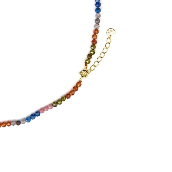 Collier - Luxenter - Ufore - Sølv 925 - Guld 18k - Multifarvede krystaller Flerfärgad