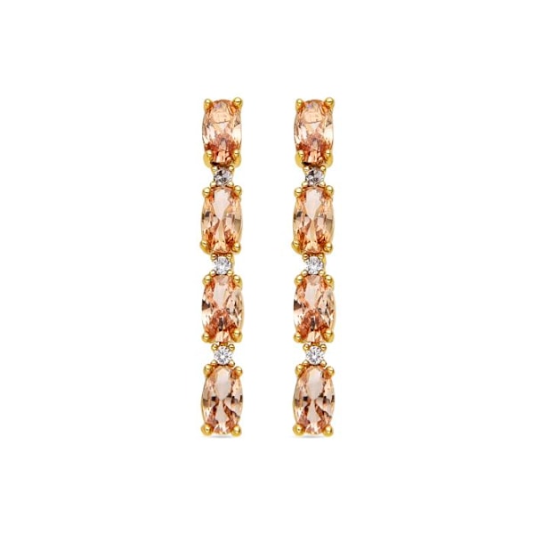 Örhängen - Luxenter - Morilda - Silver 925 - Champagne zirconium - Gult guld 18k Champagne