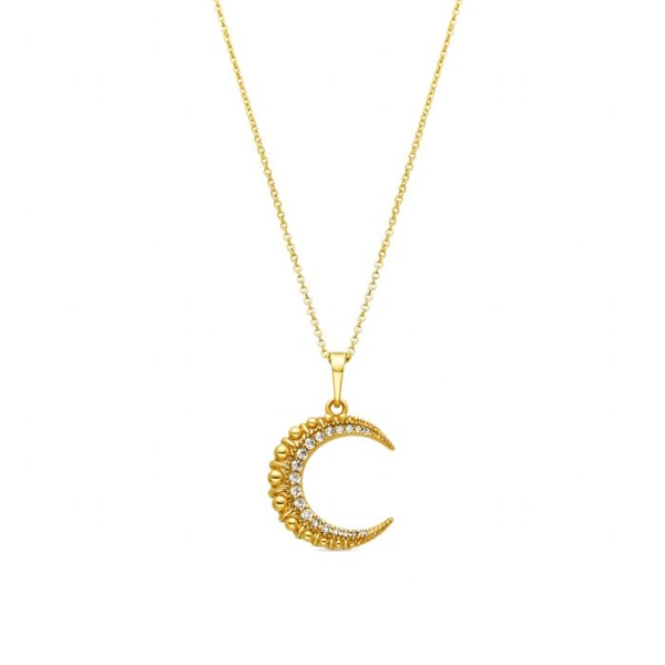 Collier - Luxenter - Saisle - Gult guld 18k - Vit zirkon - 42 cm