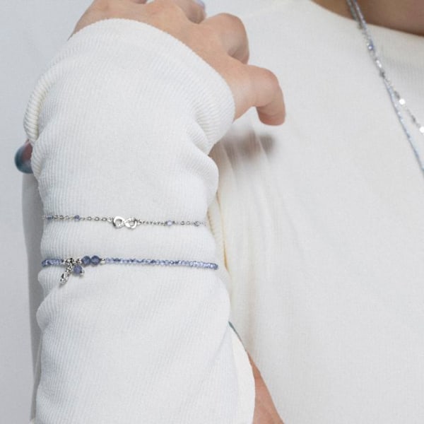 Armbånd - Luxenter - Uendelighed - Sølv 925 - Mørkeblåt krystal - Rhodiumbelagt Mörkblå
