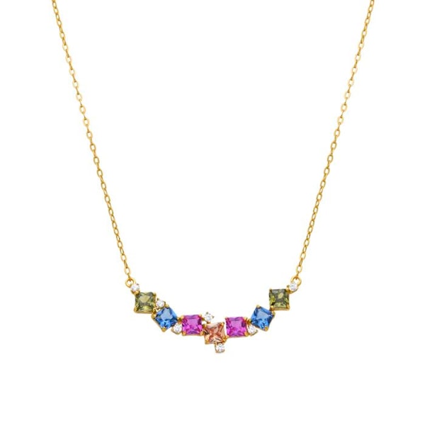 Collier - Luxenter - Akma - Argent 925 - Multifarvede zirkoner - 18k guld Flerfärgad