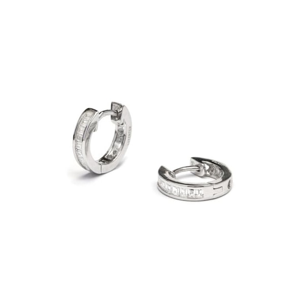 Örhängen - Sebras - Silver 925 - Glittrande zirkoner - Rhodiumpläterad - 15 mm