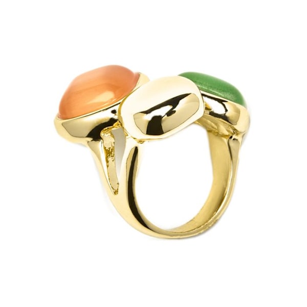 Ring - Shureo - Multicolor cat's eye - 18k yellow gold - 26.4 mm - 29.5 mm mångfärgad 14