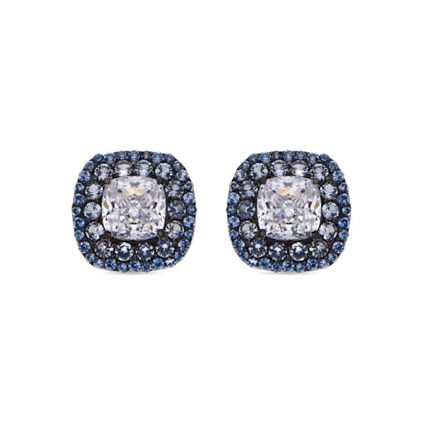 Øreringe - Salug - Sølv 925 - Blå Topaz Zircon - Rhodiumbelagt - 12 mm