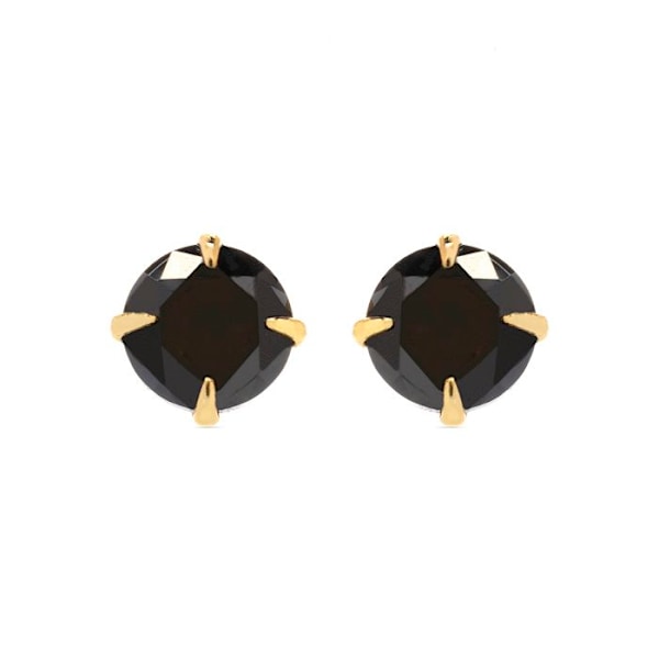 Korvakorut - Luxenter - Otieno - Hopea 925 - Onyx-zirkonit - Keltakulta 18K