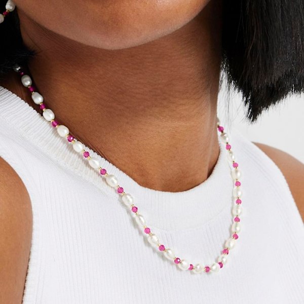 Collier - Zawind - Model Luxenter - 18K guld - Hvide perler - Kvinde Vit