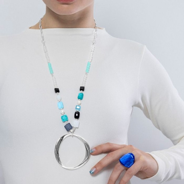 Halsband - Miyou - Afrika - Flerfärgad kristall - 18k guld - 85 cm + 3 cm förlängning Flerfärgad