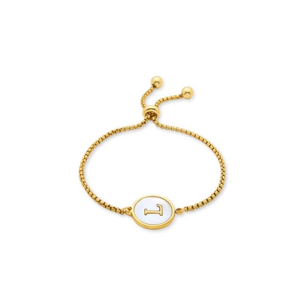 Armband - Luxenter - Bokstav L - Vit pärlemor - 18K guld - Dam Vit