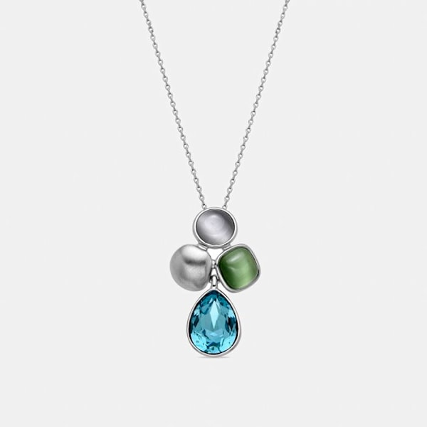 Collier - Luxenter - Vargae - Blå kristall - Rhodiumpläterad - 42 cm + 3 cm förlängning Blå