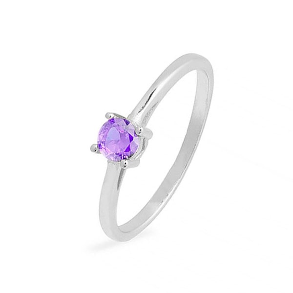 Ring - Luxenter - Otieno - Sølv 925 - Ametyst Zircon - Rhodineret Finish lila 16