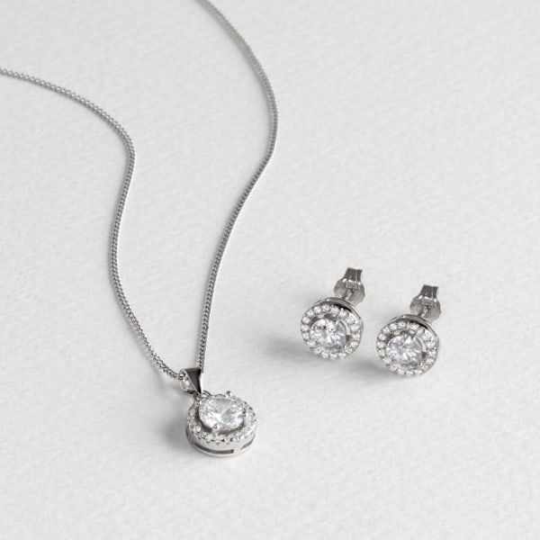 Collier - Legende Sten - 925 Sølv - Zircon - One Size - Kvinde Vit