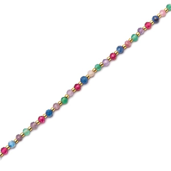 Armband - Aiel - Flerfärgad - 18K guld - 16,5 cm + 3,5 cm förlängning - Kristall Flerfärgad