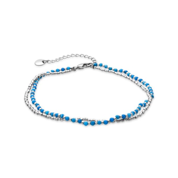 Armband - Luxenter - Lidrin - Blå kristall - Rhodiumpläterad - 19Cm + 3Cm förlängning Blå
